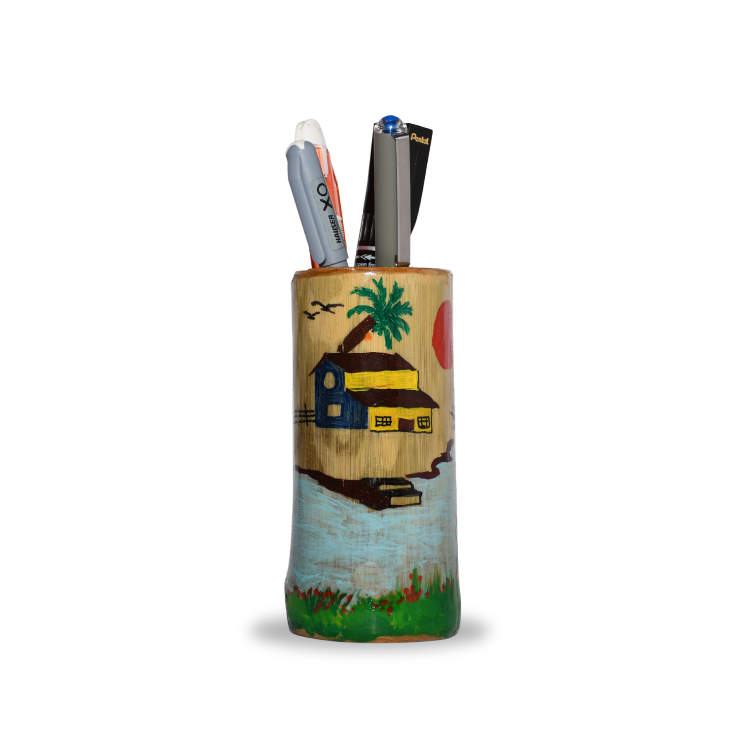 Bamboo pen stand